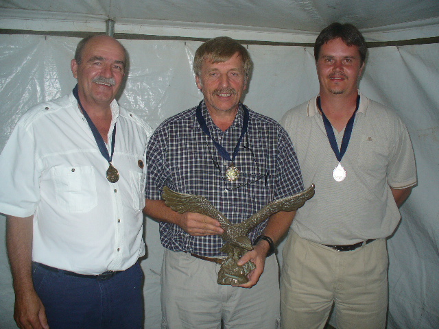 Ron Stirk, Hans Schwebel and Schalk Kotze. Top three finishers